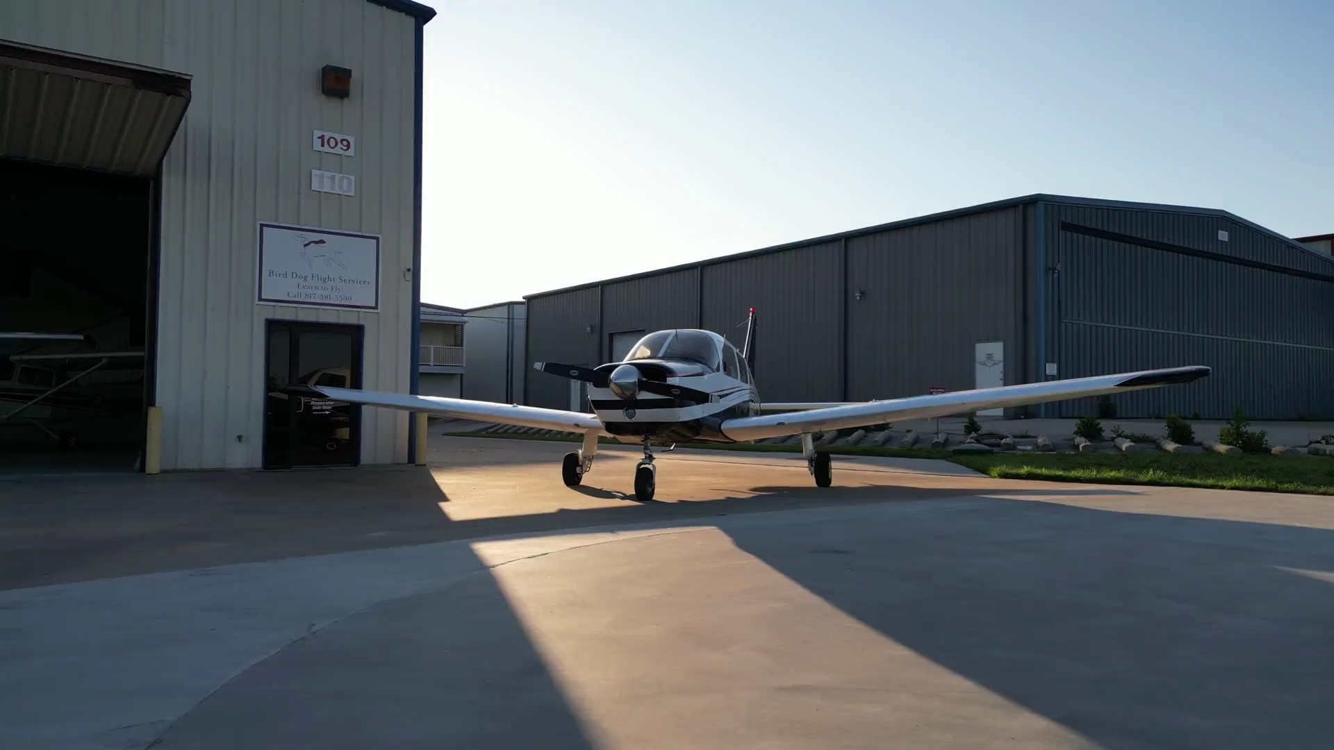 Cessna  plane parked inside hangar at Fort Worth airport