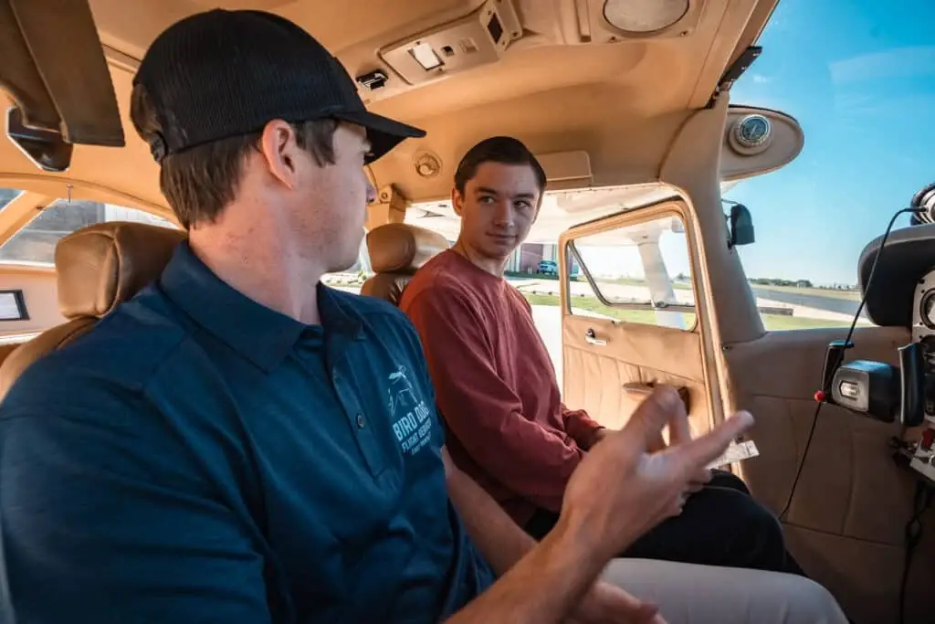 one on one private pilot ground school and flight instructor teaching a student pilot
