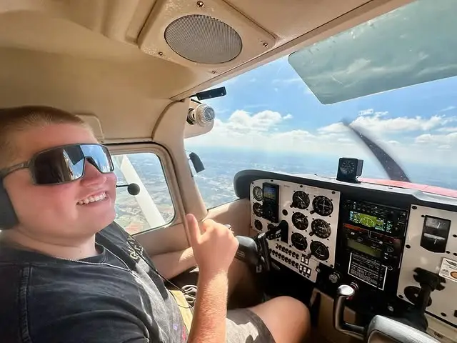 Student pilot gaining confidence in the cockpit